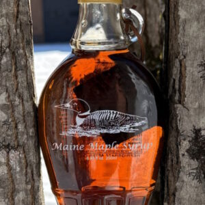 Pure Maine Maple Syrup in "Loon" etched bottle 8.45 oz